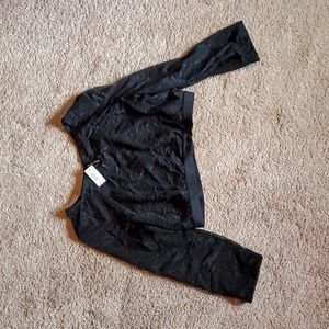 Torrid Black Lace Elbow Length Sleeve Under-It-All Crop Top. Torrid size 0/L/12.